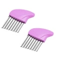 thumbnail image 1 of Oleegame 2PC Potato Fry Cutter Potato Cutter Wavy Crinkle Cutting Tool For Cutting Potato Carrot Cucumber Chopping Soft Handle Stainless Steel Cutter And Convenience Chopper Kitchen Tools Pink, 1 of 3