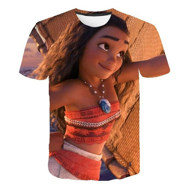 Camisetas de princesa negra para niña, camisetas de Disney, camiseta con estampado 3D para niños, camiseta de dibujos animados de moda de verano, Tops de cuello redondo 12T Gao Jinjia LED