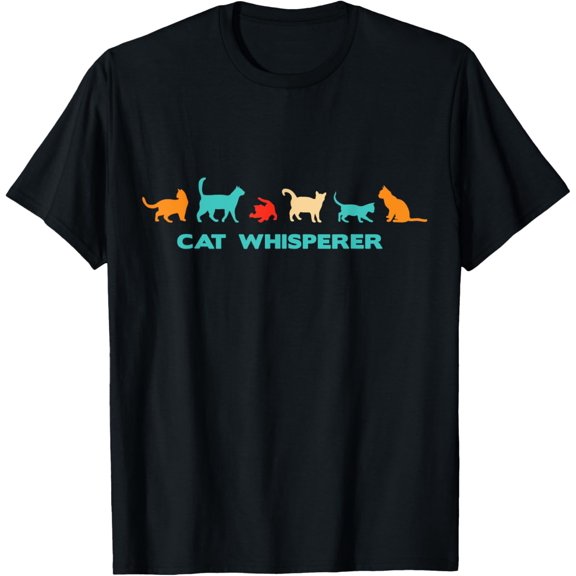 Cat Whisperer retro colours funny T-Shirt