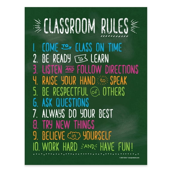 Classroom Rules — Laminated Poster — 17 × 22