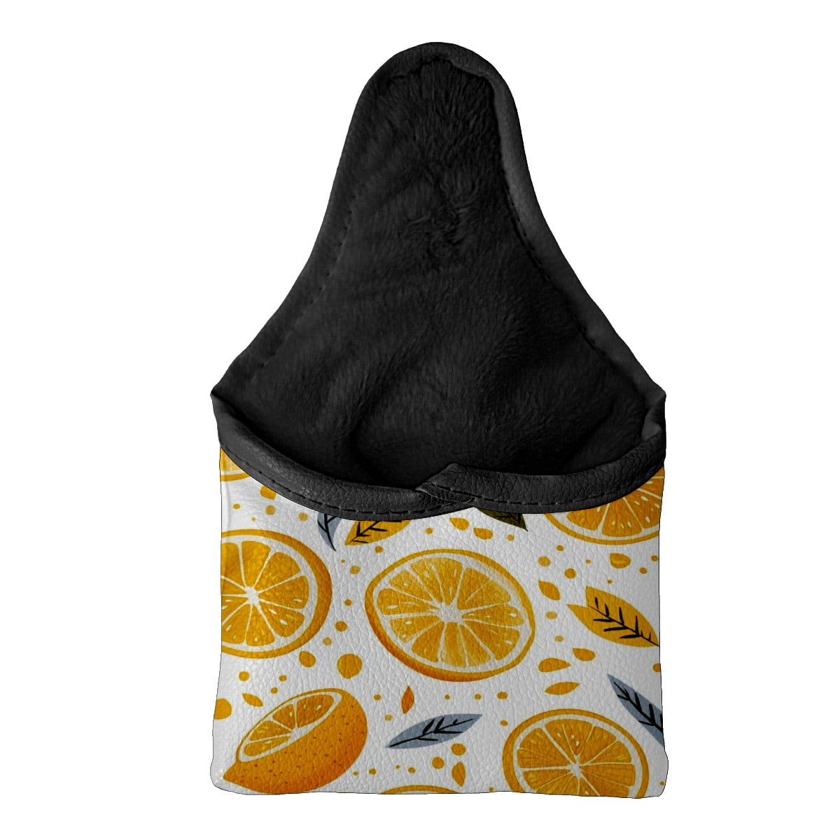 Golf Mallet Putter Cover Premium Leather Golf Putter Head Cover with Magnetic Closure, Golf Cover for Men and Women Orange Pattern