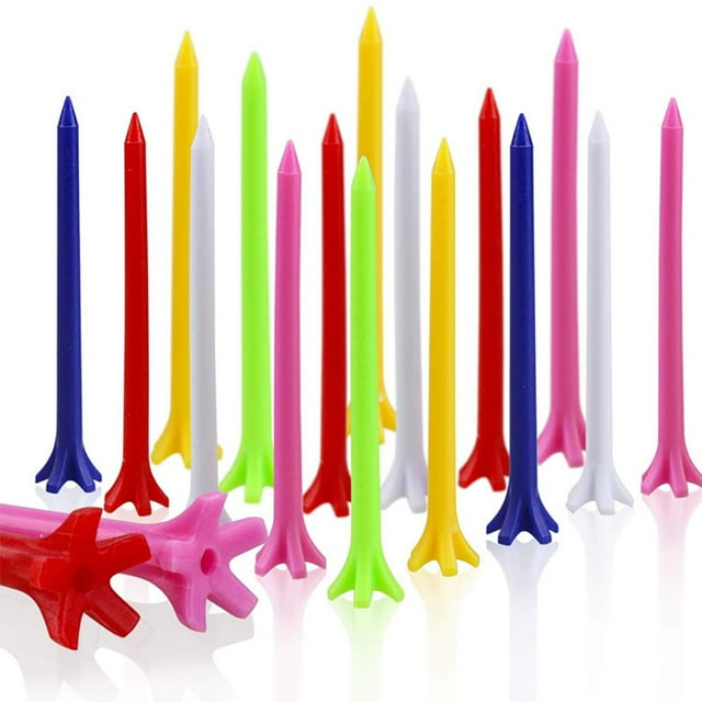 30pcs Random Color Tees 70mm Tees Zero Friction 5 Prong Tees 5 Claw Less Resistance Tees