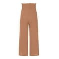 thumbnail image 3 of VISgogo Pantalones de Pierna Ancha con Volantes para Mujer, Pantalones de Color Sólido de Cintura Alta Sueltos Casuales de Verano VISgogo  moda, 3 of 4
