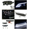 thumbnail image 2 of Spec-D Tuning Glossy Black Projector Headlight + 8-LED Compatible with Impreza Outback Sport WRX Left + Right Pair Headlamps Assembly, 2 of 2