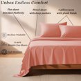 thumbnail image 5 of Amay 500 Thread Count Cotton Bed Sheet Set, 4-Piece Deep Pocket Bedding Set, Soft & Breathable All-Season Sheets, Twin, Peach, 5 of 7