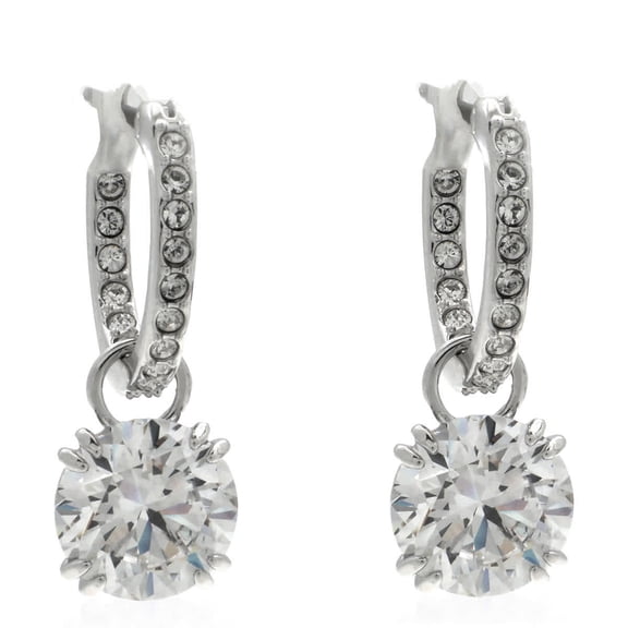 Swarovski Ladies Constella White Rhodium Plated Drop Earrings