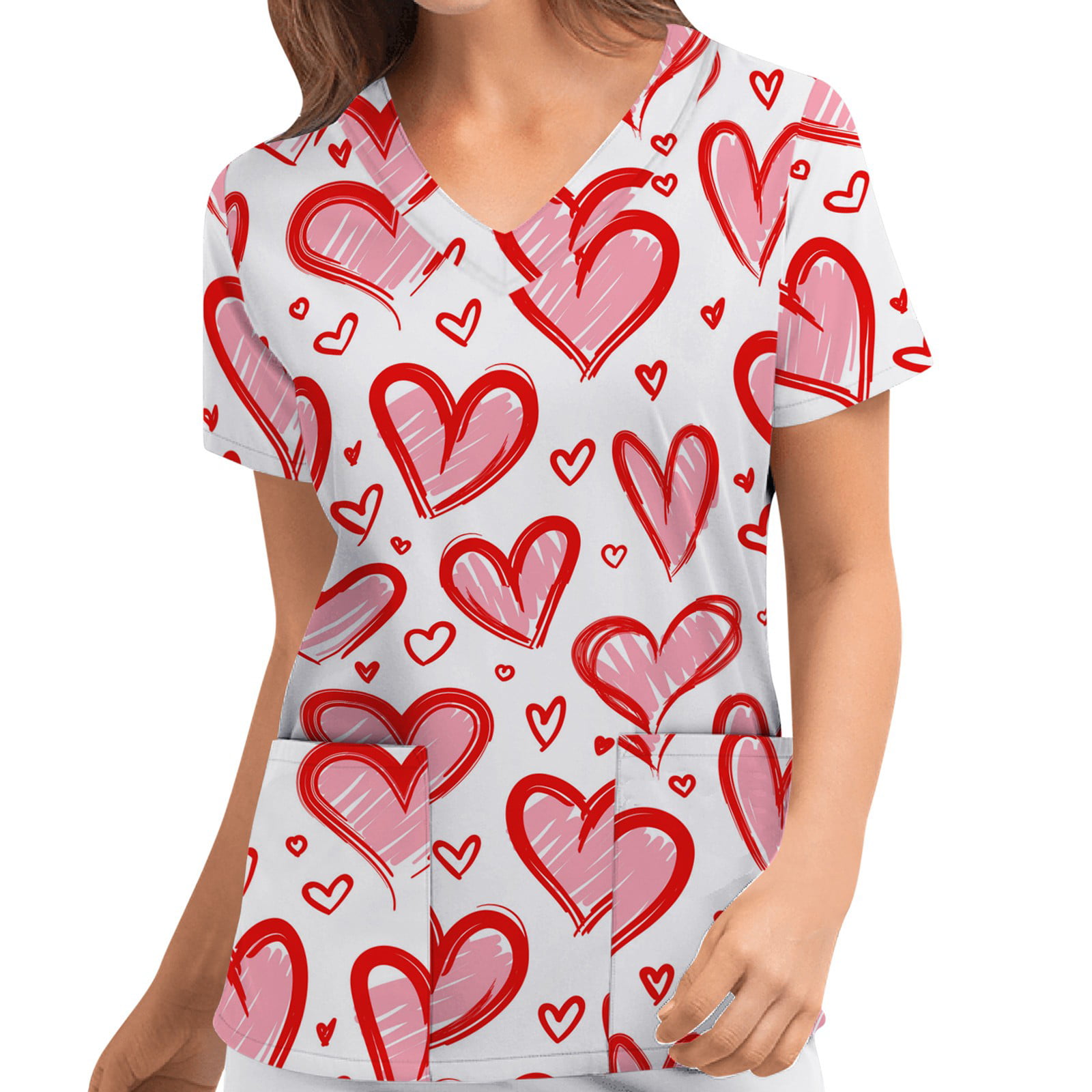 50% off Clearance! S LUKKC LUKKC Valentine's Day Scrub Tops, Gifts for ...