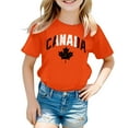 thumbnail image 4 of T-shirts Filles Fête du Canada Manches Courtes Tee Été Col Rond Coupe Décontractée Basique Tee Bébé Orange 10 Ans-11 Ans, 4 of 4