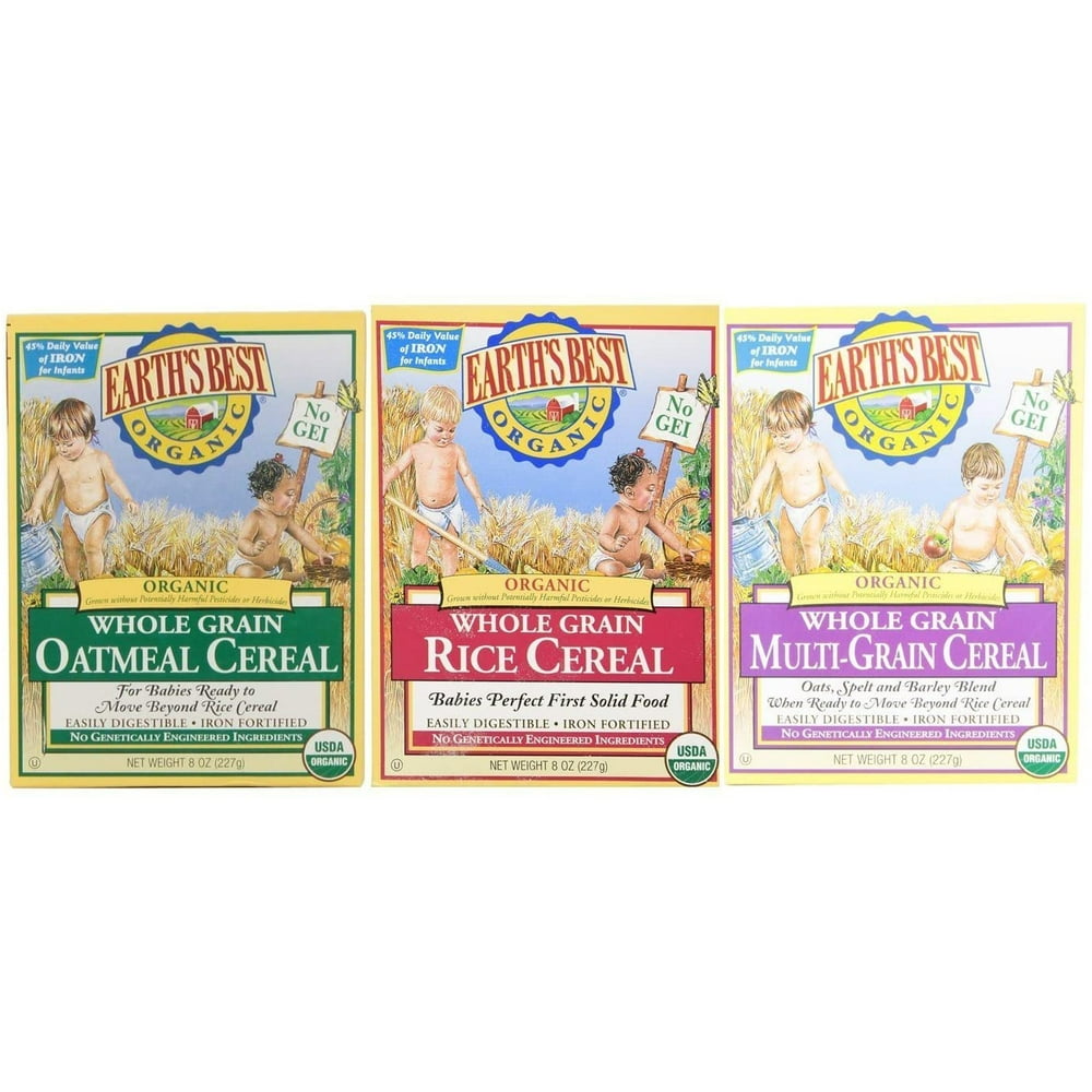 Earth's Best Organic Whole Grain Rice, Whole Grain Oatmeal & Multi