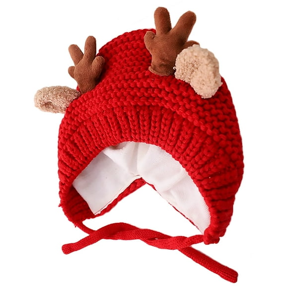 1pc Otoño e Invierno Bebé Niños y Niñas Sombrero de punto Sombrero de asta de Navidad