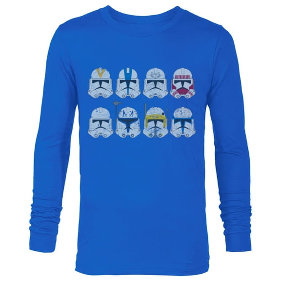 Star Wars Clone Wars Clone Troopers Helmets - Long Sleeve T-Shirt for Men -Customized-Royal