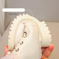 thumbnail image 6 of LYHao Fashion Autumn Children Girls Sports Shoes Flat Thick Bottom Non Slip Easy To Wear PU Upper Comfortable Boots ,Girls Boots Sizes 10.5 White(4-4.5 Years), 6 of 6