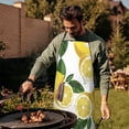 thumbnail image 4 of Yellow Lemon Fruit Slices White Pattern Apron-Garden Aprons for Women with Pockets-Cotton Linen Waterproof Kitchen Cooking Gardening Aprons Adjustable for Kitchen,Cooking,BBQ and Salon 33x27 Inch, 4 of 7