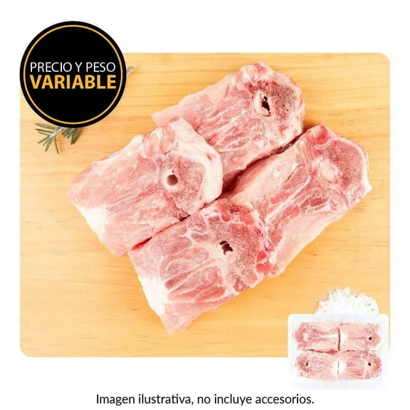 Espinazo de cerdo por kg  peso aprox por charola 800 a 900 g