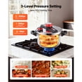 thumbnail image 6 of KFFKFF 10Qt Stainless Steel Pressure Cooker with Steaming Rack, Tempered Glass Lid, and Adjustable Pressure Settings for Cooking Meat, Beans, Rice, Soup, and Sauces, Supports up to 100 kPa, 6 of 9