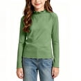 thumbnail image 6 of Acaics Girls' Long-Sleeve Layering T-Shirt: Solid-Color Modal Long-Sleeve Crew Neck Casual High-Neck Top, Ages 1–13, 6 of 7