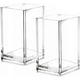 thumbnail image 1 of Paquete de 2 portalápices de acrílico transparente, soporte para accesorios de escritorio, organizador de almacenamiento de brochas de maquillaje, organizador de papelería de escritorio de diseño mode Namotu CZBG-XM5, 1 of 6