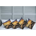 thumbnail image 2 of Ambesonne Colorful Throw Pillow Cover 4 Pack, Majestic Sunrise Sky, 18", Blue Orange Cream, 2 of 5