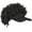 black, variant on Jiibva Short Kinky Curly Hair Extension Baseball Cap Hat Hair Pieces for Women Black Baseball Cap Short Synthetic Hair Extensions Adjustable