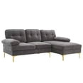 thumbnail image 2 of Sectional Sofa Couch with Sturdy Metal Feet, 3-Seater Chenille Sofa with Chaise, L-Shaped Modular Couch with Soft Padded Seat for Living Room, Bedroom, Easy Assembly, 2 of 7
