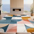 thumbnail image 2 of Design&I 5'x7' Washable Area Rug Flatweave & Daily Traffic Ready Patchwork Contemporary Abstract Geometric Block Large Patterned for Guest Room, Lounge, Apartment, 2 of 7