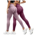thumbnail image 2 of Mnuaqn 2 Pack Cellulite Leggings, High Waist 3D Anti Cellulite Leggings for Women, Slimming Workout Yoga Pants Purple for Size XL, 2 of 4