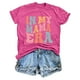 thumbnail image 1 of Camiseta informal de manga corta con cuello redondo y estampado para mujer - Poliéster ligero y spandex, 1 of 2