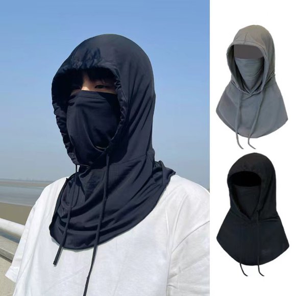 Cooling Balaclava Face Mask - Breathable UV Sun Protection Full Head Mask with Drawstring Design Face Cover Hood for Men Women Fishing Outdoor
