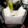 thumbnail image 1 of Asiento de coche para perros, asientos para mascotas para cachorros, cama transportadora para mascotas, asiento lavable, asiento para perros, asiento gris claro, 1 of 8