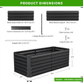 thumbnail image 4 of 2PCS Outdoor Metal Raised Garden Bed,6x3x2ft Planter Box for Vegetables,Flowers,Herbs w/269 Gallon Capacity,Black, 4 of 9