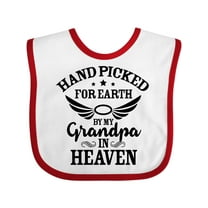 Inktastic Handpicked for Earth by My Grandpa in Heaven Angel Wings Boys or Girls Baby Bib