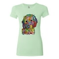 thumbnail image 3 of Dean Russo Sweet Poodle Dog Lover Womens Slim Fit Junior Tee, Mint, XX-Large, 3 of 6