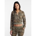 thumbnail image 2 of No Boundaries French Terry Zip-Up Hoodie Jacket, Women's Sizes XXS-XXL, 2 of 6