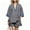 Gray, variant on Delconic Women Bohemian Print V Neck Short Sleeve Top and Split Hem Shorts Two Piece Summer Set for Casual and Daily Wear Brown L