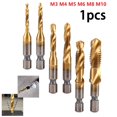thumbnail image 7 of GLFSIL Titanium Plated Tap Drill Bit Hex Shank Threaded Machine Compound Tap M3-M10, 7 of 7