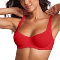 thumbnail image 6 of Nooxsoe No Underwire Bras Everyday Bra Tshirt Bra Jelly Bras for Women’s Bras Full Coverage Bralettes Womens Bralette No Underwire Bras Front Close Bras for Women Red 40, 6 of 6