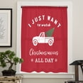 thumbnail image 4 of Christmas Tree Truck Red Background Semi Sheer Curtains Drapes for Living Room, Bedroom, French Doors Window 45 Inches Long, Rod Pocket Chiffon Curtain Drapery Voile Draperies Panel, 4 of 6