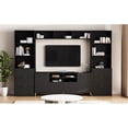 thumbnail image 4 of 4-Piece Entertainment Wall Unit with 13 shelves,8 Drawers and 2 Cabinets, Multifunctional TV Stand Media Storage Cabinet with Fluted Line Surface for Living Room, for TVs Up to 70", 4 of 9