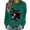 #0073-Army Green, variant on Womens Sweatshirts Crew Neck Long Sleeve Ghost Drinking Coffee On Bench Red Moon Tree Print Halloween Womens Sweatshirts Loose Fit Casual Holiday Tops