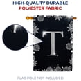 thumbnail image 4 of America Forever Winter Monogram Letter T House Flag Vertical Double Sided 28 x 40 inches Christmas Holiday Seasonal Flags for Outdoor, Yard, Porch Decoration, Silver Snowflakes Decoration, 4 of 5