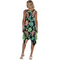 thumbnail image 5 of HELLHERO Sundress, Green and Pink Monstera Leaves Side Pockets Women's Sleeveless Dress, With Side Pockets Skin Friendly Summer Dresses for Beach Vacation, 5 of 8