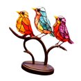 thumbnail image 3 of Adorno de escritorio de pájaros en rama, estatuas de pájaros, obra de arte artesanal, escultura de pájaros de Metal, decoración del hogar para mesa 16cmx20cmx8cm Gloria Estatua de escritorio, 3 of 9