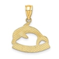 thumbnail image 3 of Auriga 14k Yellow Gold KEY WEST Dolphin Charm for Women (Length - 21.8 mm, Width - 18 mm), 3 of 5