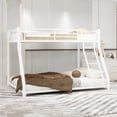 thumbnail image 3 of Leumius Twin Over Full Bunk Bed,Heavy Duty Metal Bed Frame with Ladder & Full-Length Guardrail for Teens Adults,Noise Free,White, 3 of 9