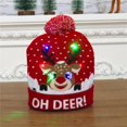 thumbnail image 1 of Gorro navideño luminoso para niños y adultos, cálido jersey de punto para otoño e invierno, gorro de felpa estampado, 1 of 6