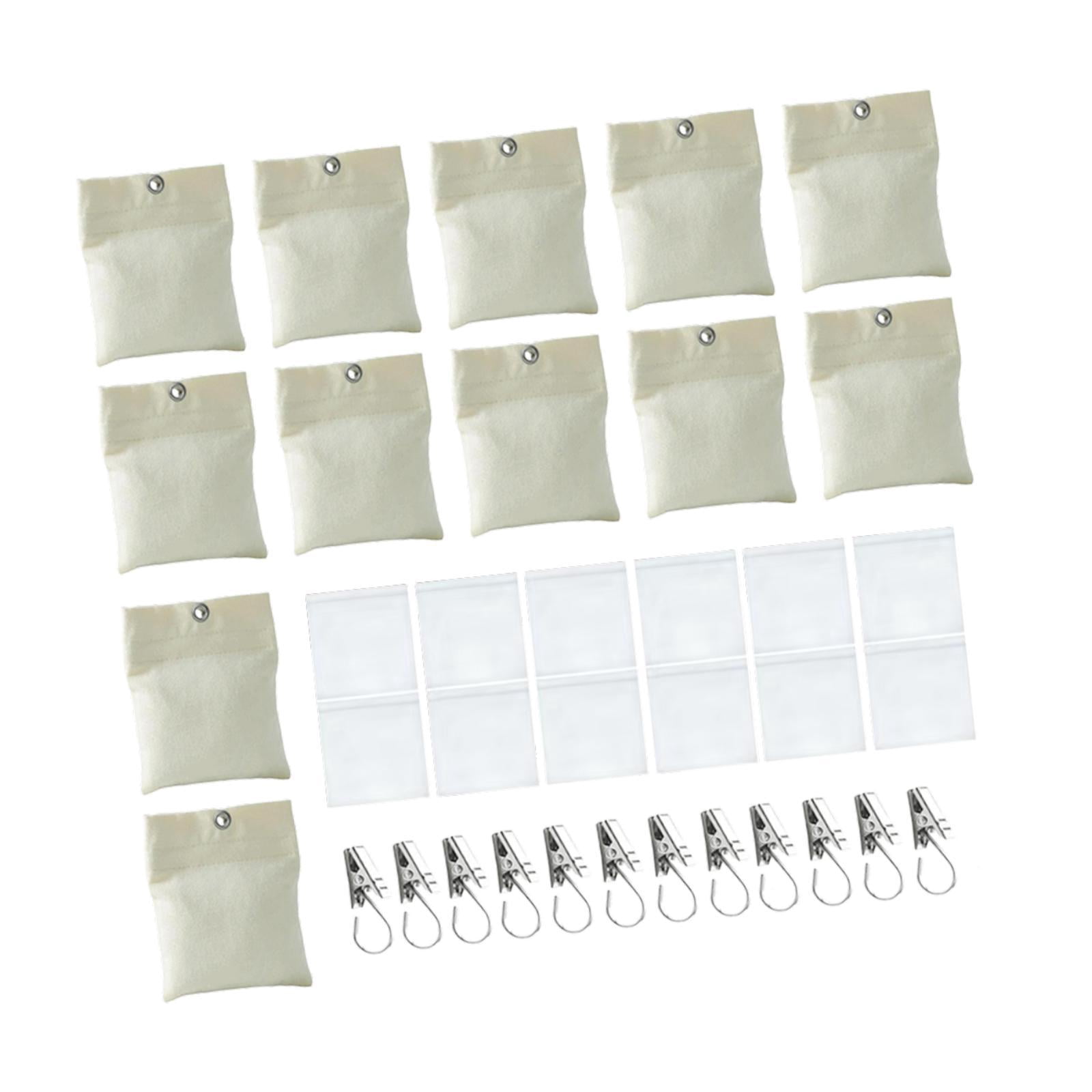 CarpNettore 12 Pieces Outdoor Curtain Weights, Curtain Weighted Bags Professional Heavy Duty Beige