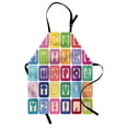 thumbnail image 1 of Cartoon Activity Apron, Colorful English Alphabet Blocks Balloon Letter Design, Unisex Kitchen Bib with Adjustable Neck for Cooking Gardening, Adult Size, Multicolor, by Ambesonne, 1 of 4