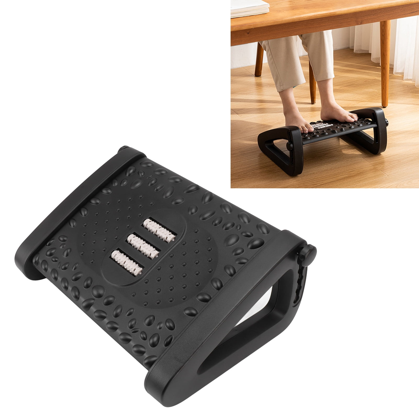 Luzkey Repose-Pieds Sous Bureau, Marchepied Ergonomique Avec Texture De Massage Et Support Tabouret Roulettes Pour Accessoires Voyage Travail Domicile