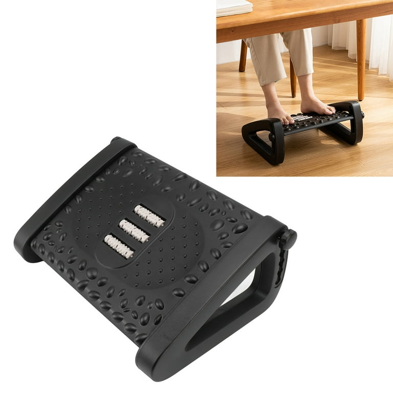 OUKANING Footrest Under Desk Height Adjustable Footrest Home Office Foot  Stool with Wheel Ergonomic 
