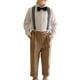 thumbnail image 5 of Ropa de caballero para niños, camisa de vestir y pantalones con tirantes, traje formal para niños para cena de fiesta de bautismo, 5 of 9
